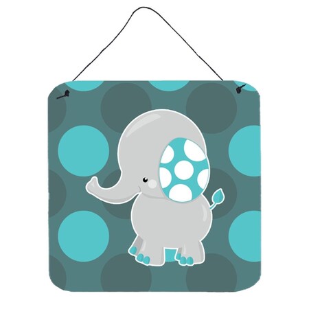Carolines Treasures Polkadot Grey Elephant Wall or Door Hanging Prints BB6837DS66
